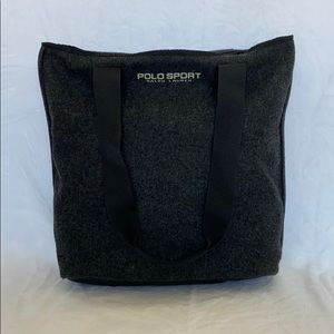 Auth Polo Sport Ralph Lauren Grey Wool Tote Bag